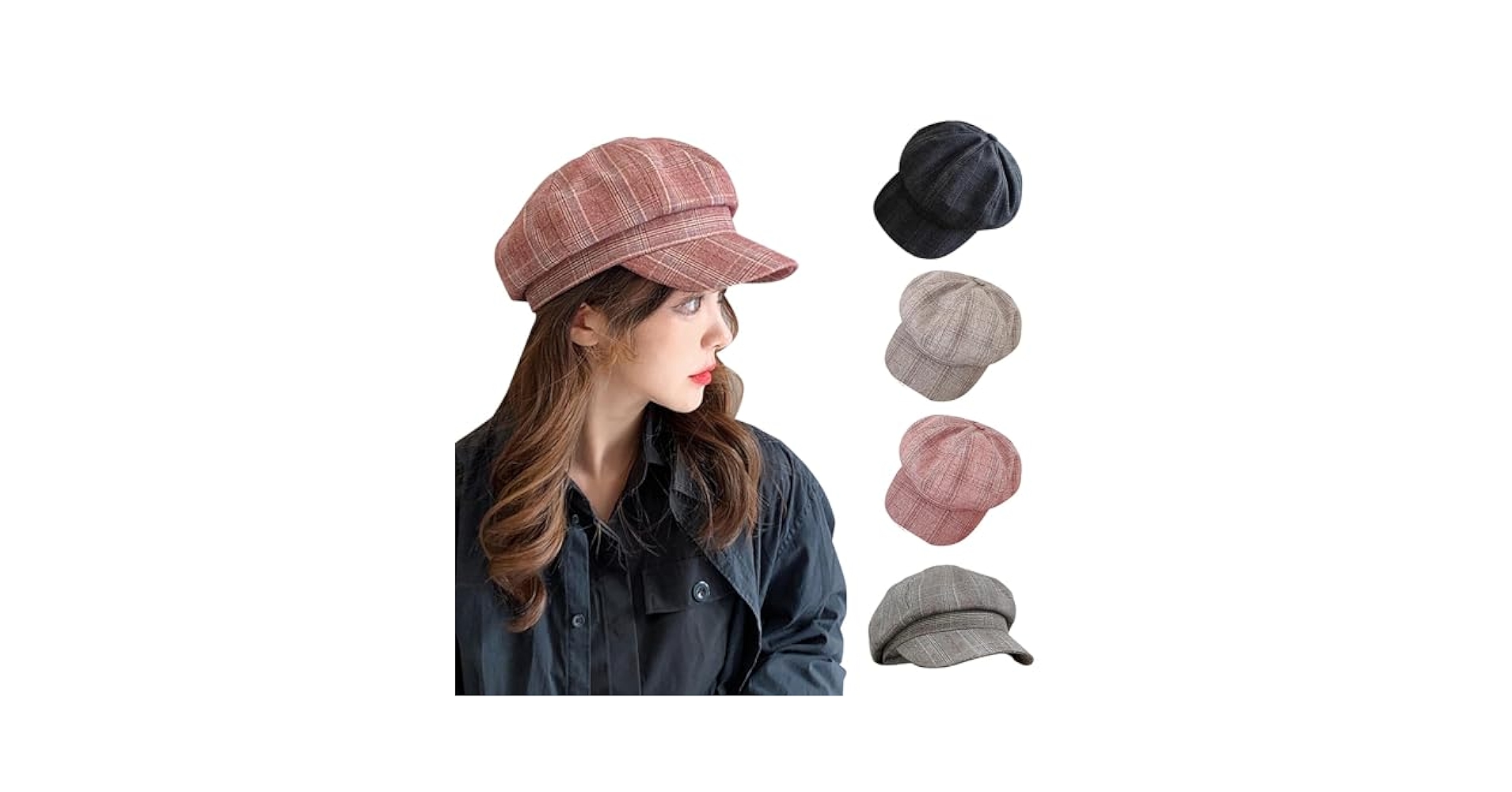 YOLAI Women's Octagona𝐥 Newsboy Cap Vintage 8 Panels Paper